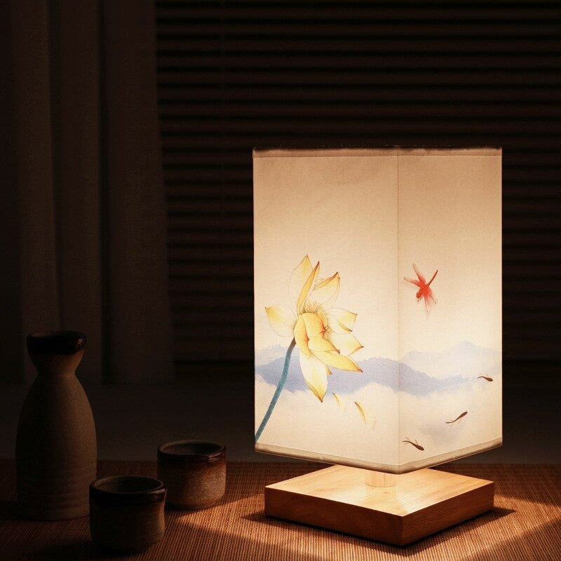 Japandi tafellamp met zacht LED-licht