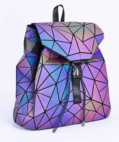 Reflecterende kleurveranderende geometrische dames rugzak