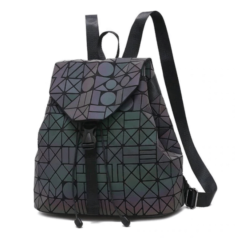 Reflecterende kleurveranderende geometrische dames rugzak