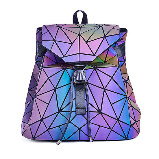 Reflecterende kleurveranderende geometrische dames rugzak