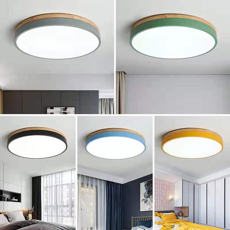 Lumio houten ronde LED plafondlamp