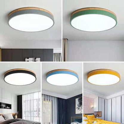 Lumio houten ronde LED plafondlamp