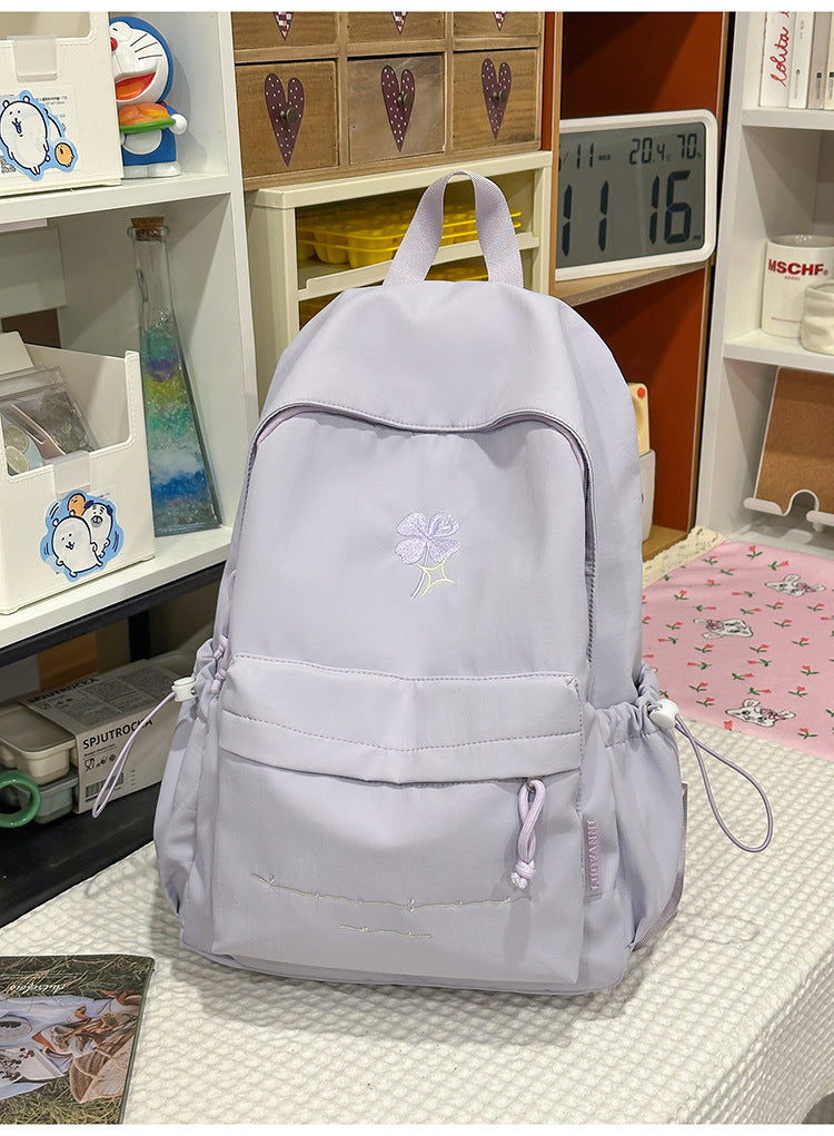 Geborduurde nylon schoolrugzak