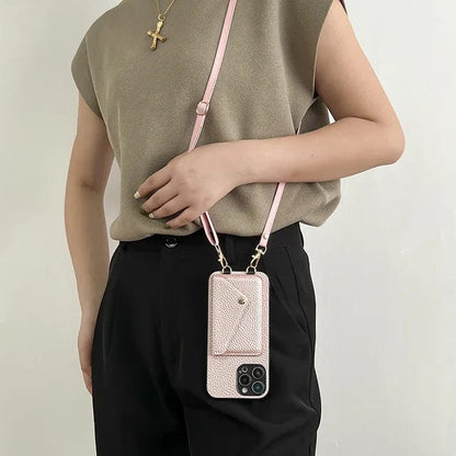 Lederen crossbody telefoonhoes
