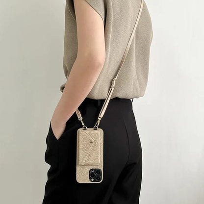 Lederen crossbody telefoonhoes