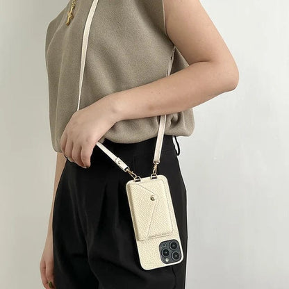 Lederen crossbody telefoonhoes
