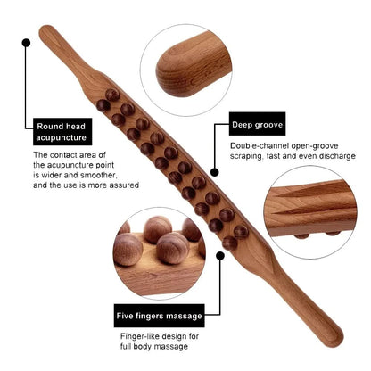 WOOLEASE houten Gua Sha massagestaaf