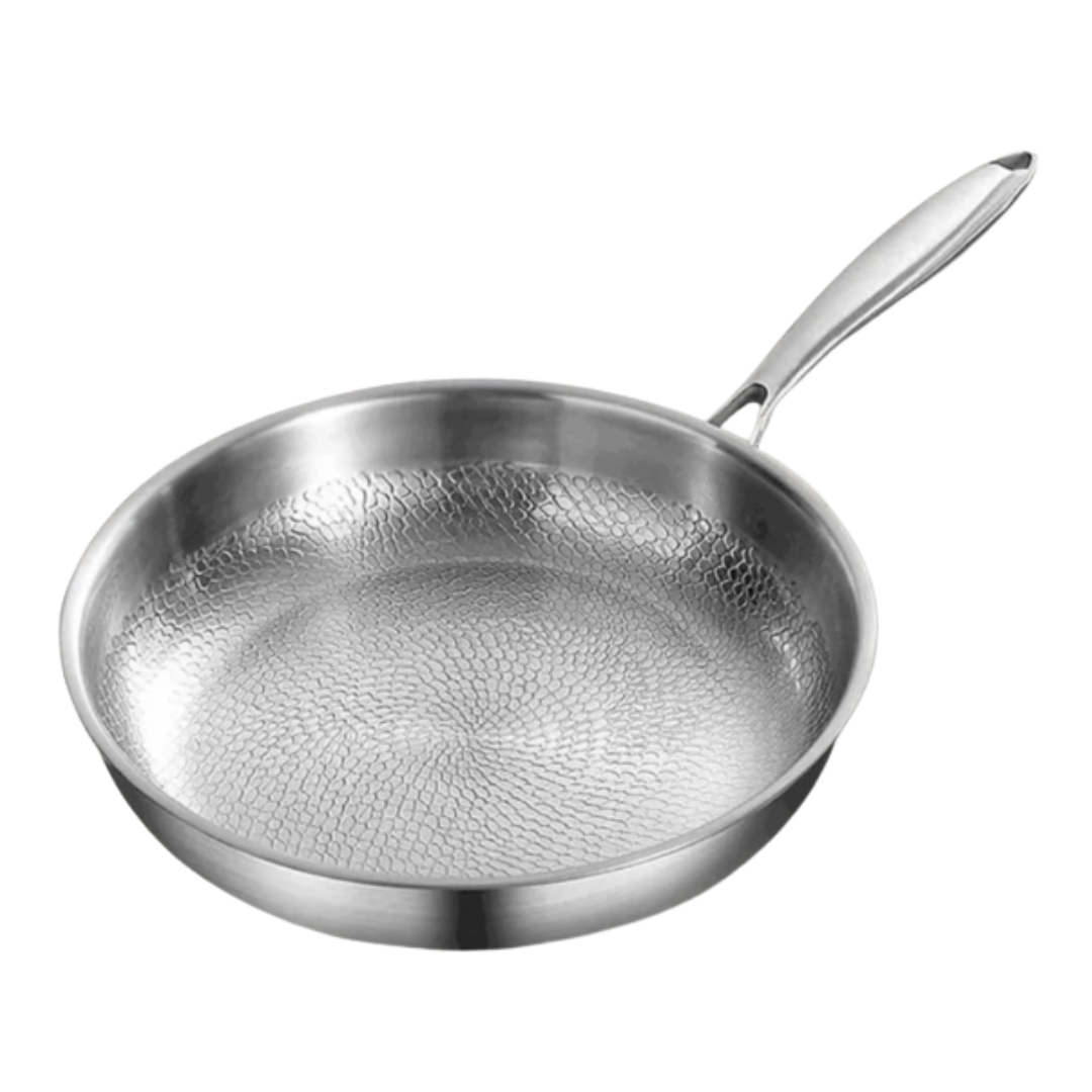 Titanium Gehamerde Koekenpan Zilver