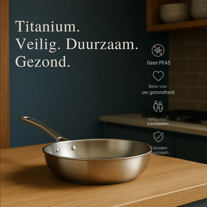 Titanium Gehamerde Koekenpan Zilver