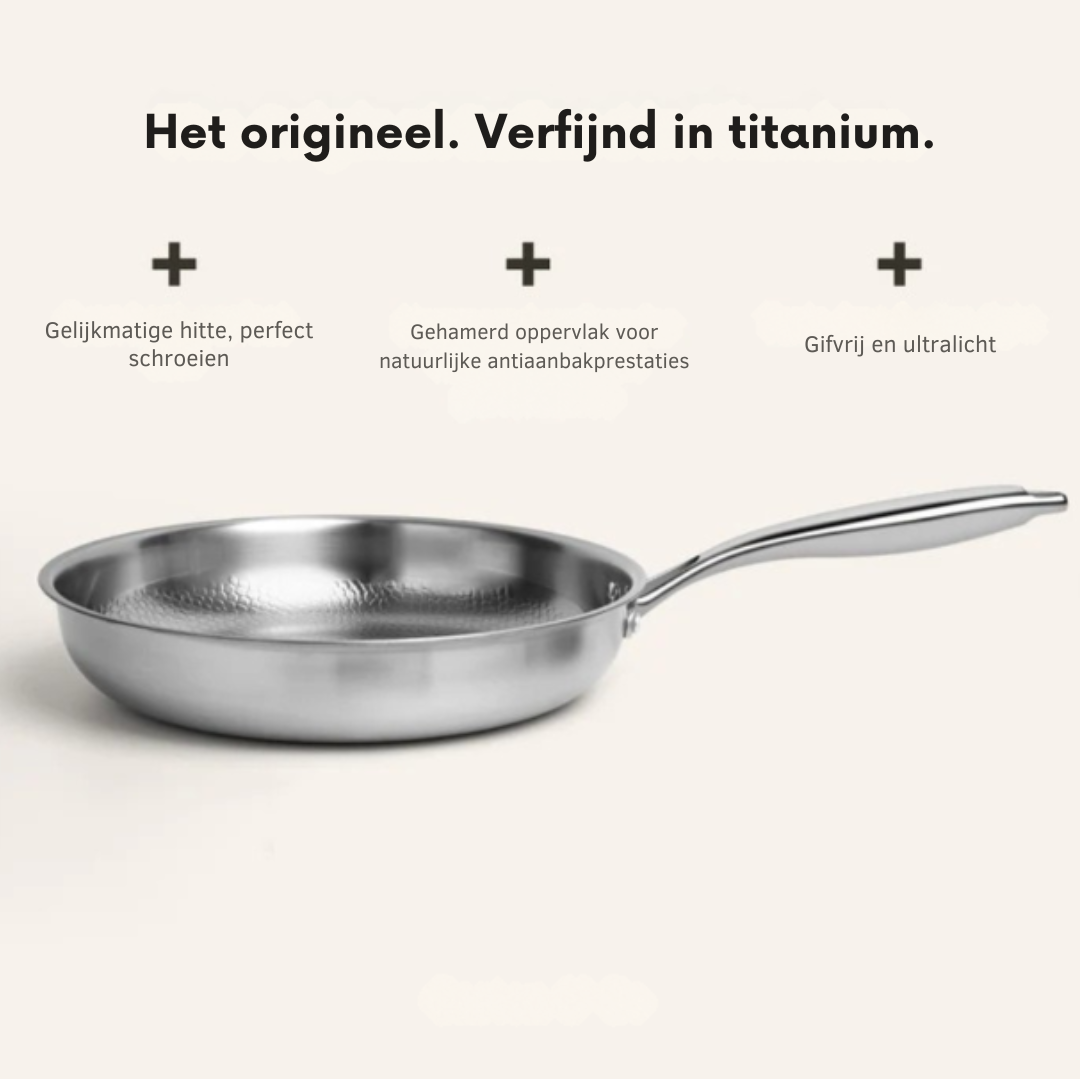 Titanium Gehamerde Koekenpan Zilver