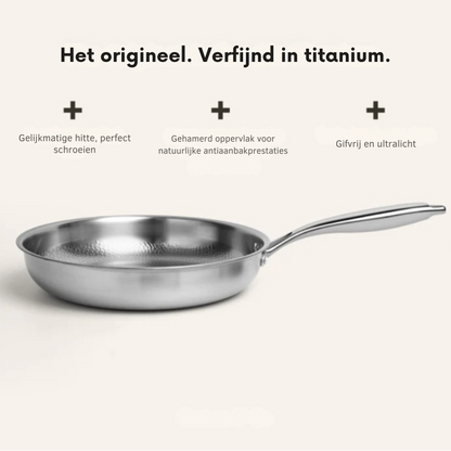 Titanium Gehamerde Koekenpan Zilver