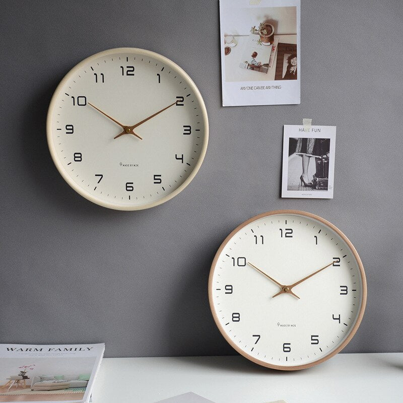 Scandinavische Stille Houten Wandklok