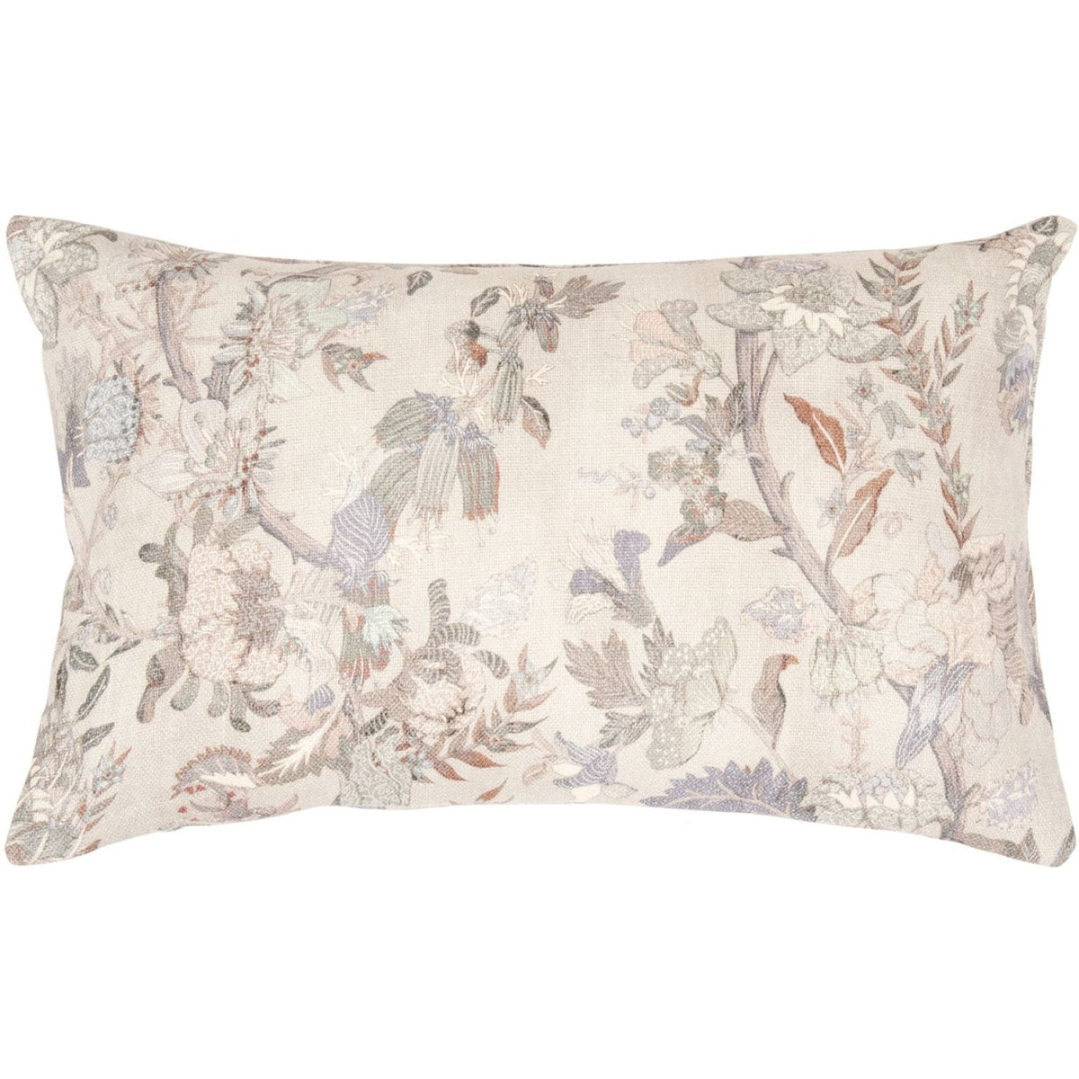 Linnen kussenhoes met bloemenprint