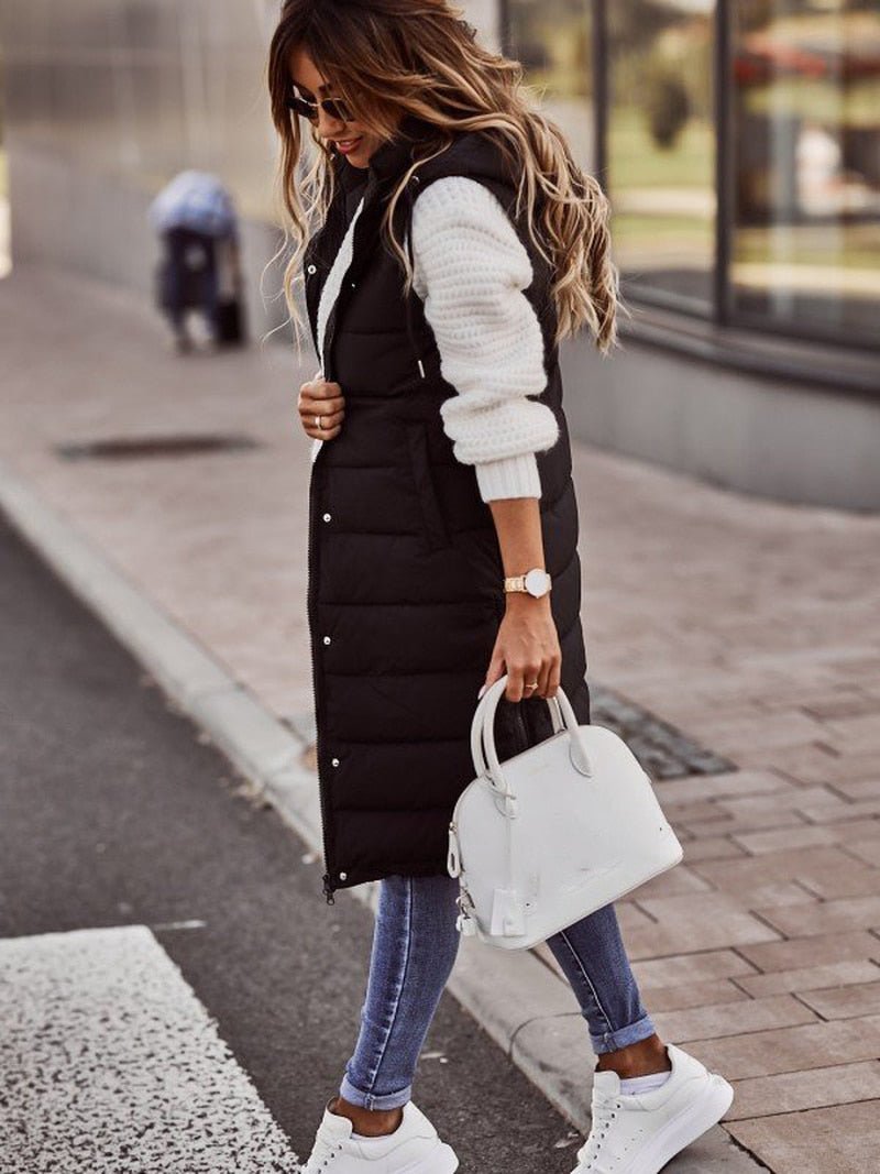 Livia knielange dames bodywarmer