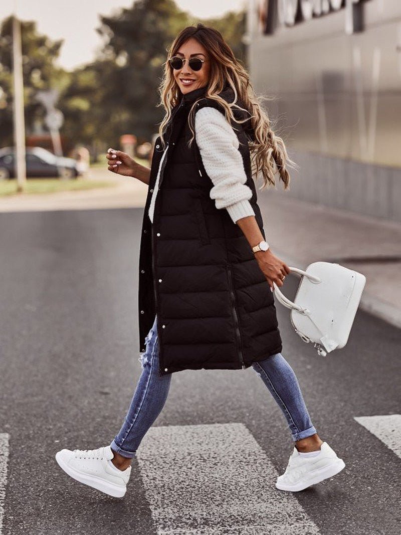Livia knielange dames bodywarmer