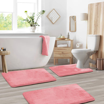 Fluwelen memory foam badmat set 3-delig