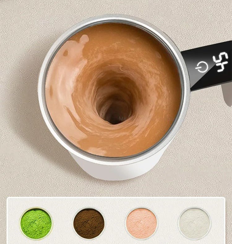 Draagbare zelfroerende koffiebeker