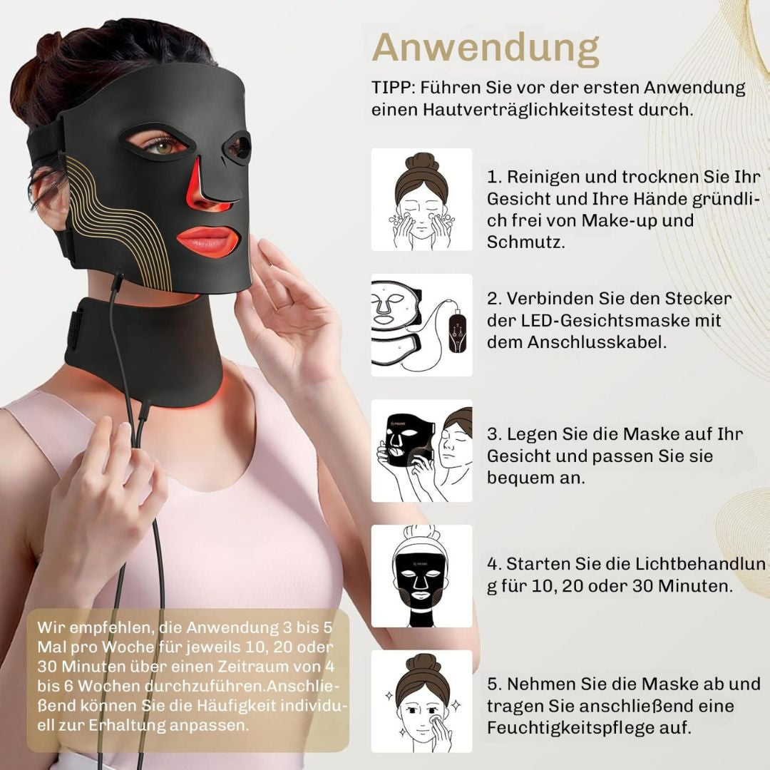 HautGlow LED gezichtsmasker met roodlichttherapie