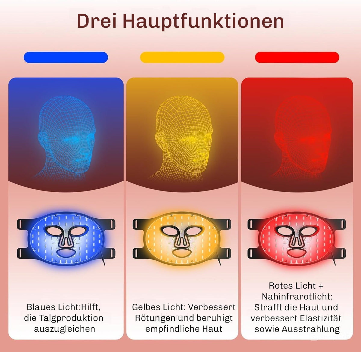 HautGlow LED gezichtsmasker met roodlichttherapie