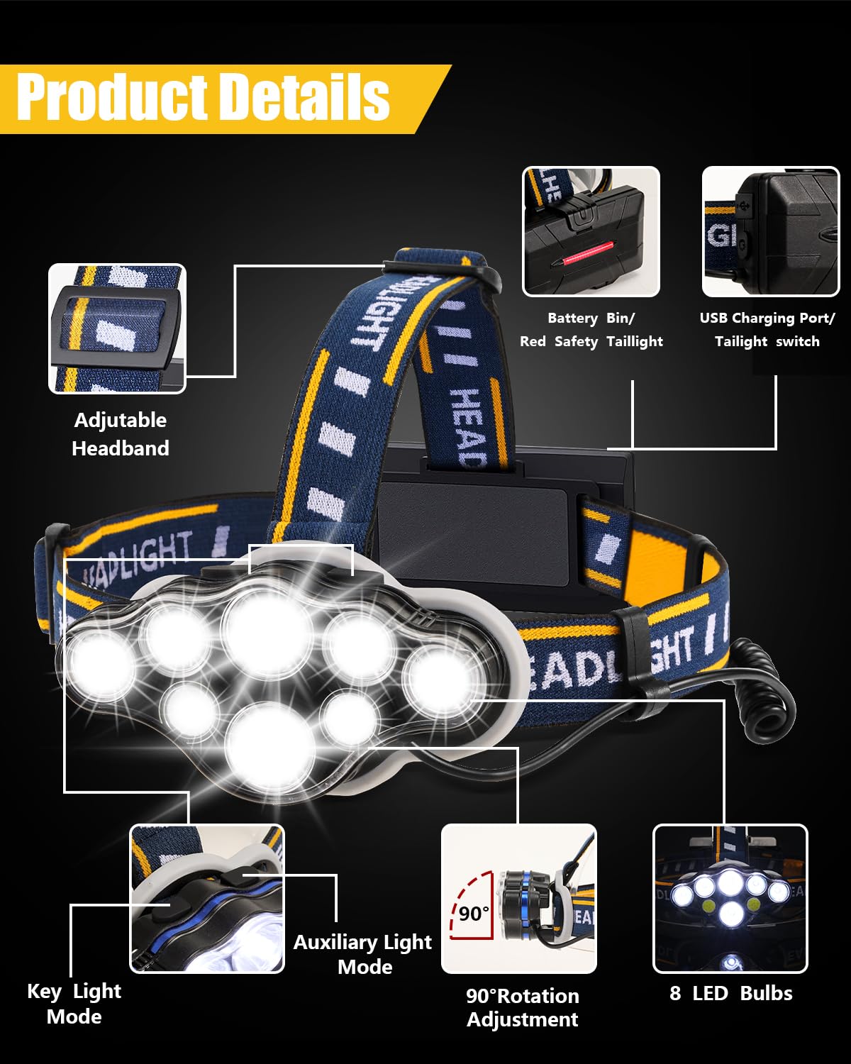 Sjors oplaadbare LED-hoofdlamp