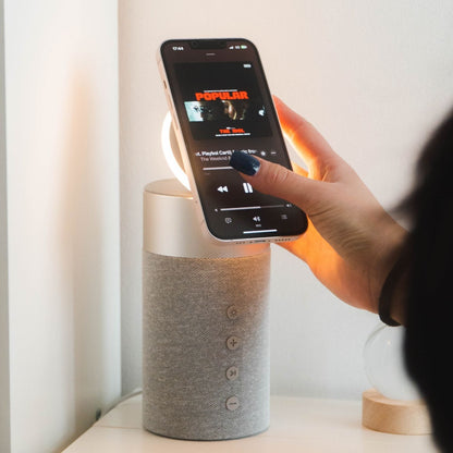 PowerAudio draadloze oplader met bluetooth speaker