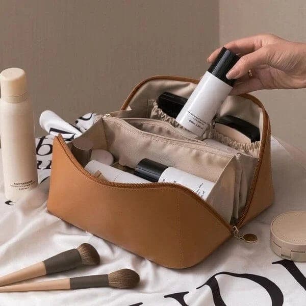 Jeecey lederen make-up tas