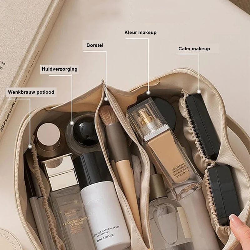Jeecey lederen make-up tas