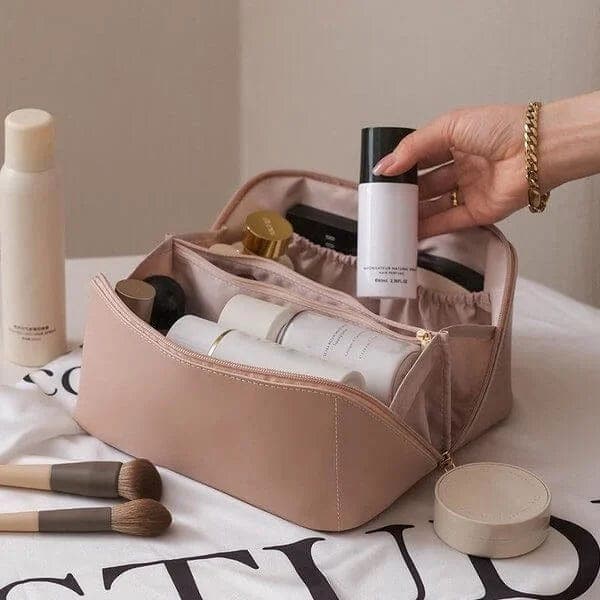 Jeecey lederen make-up tas