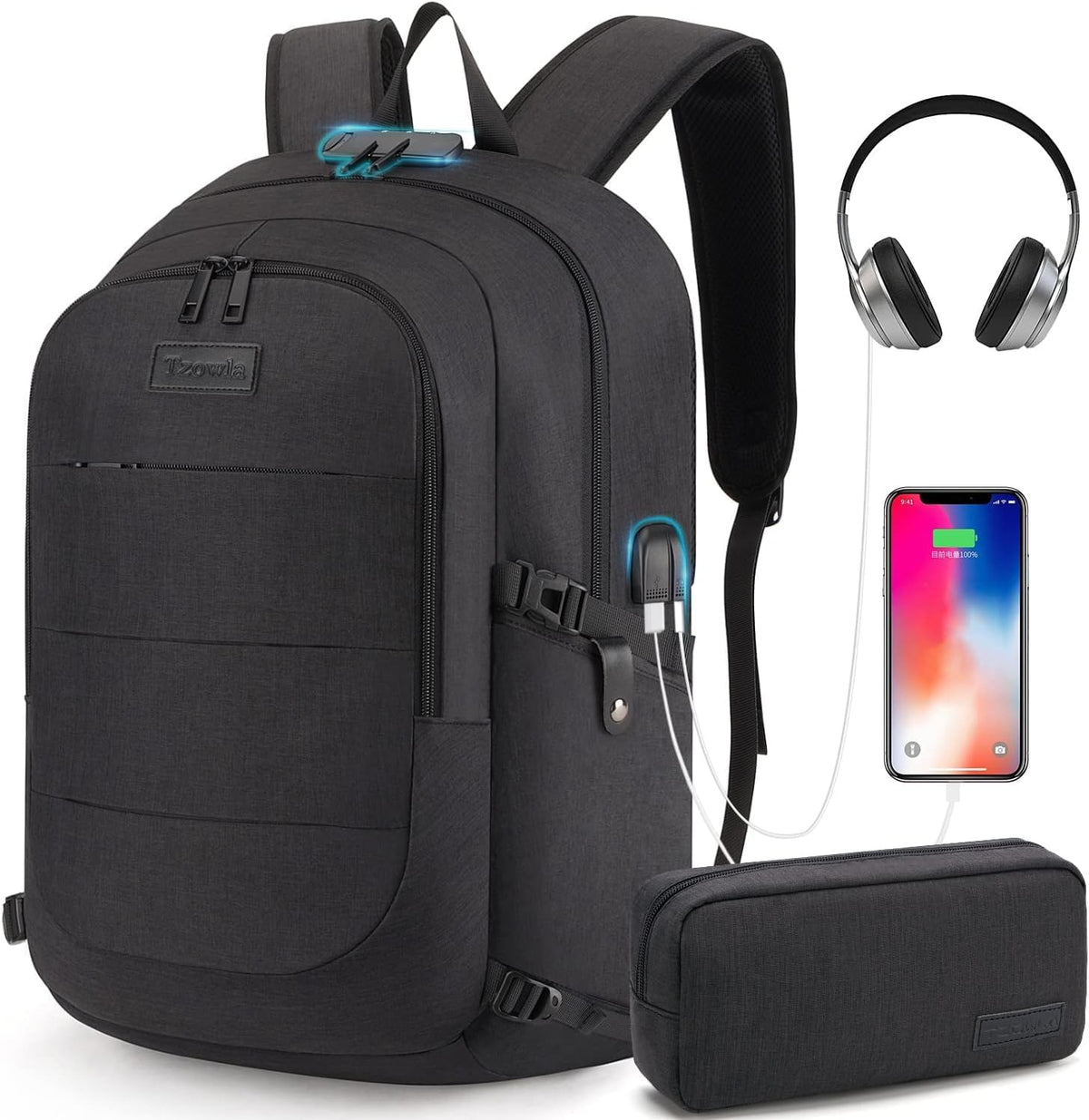 Anti-diefstal laptop reisrugzak met USB-poort