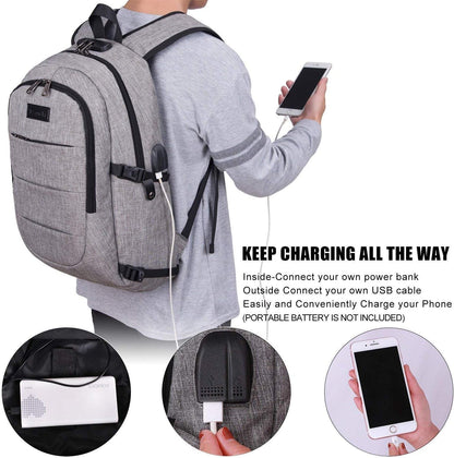 Anti-diefstal laptop reisrugzak met USB-poort