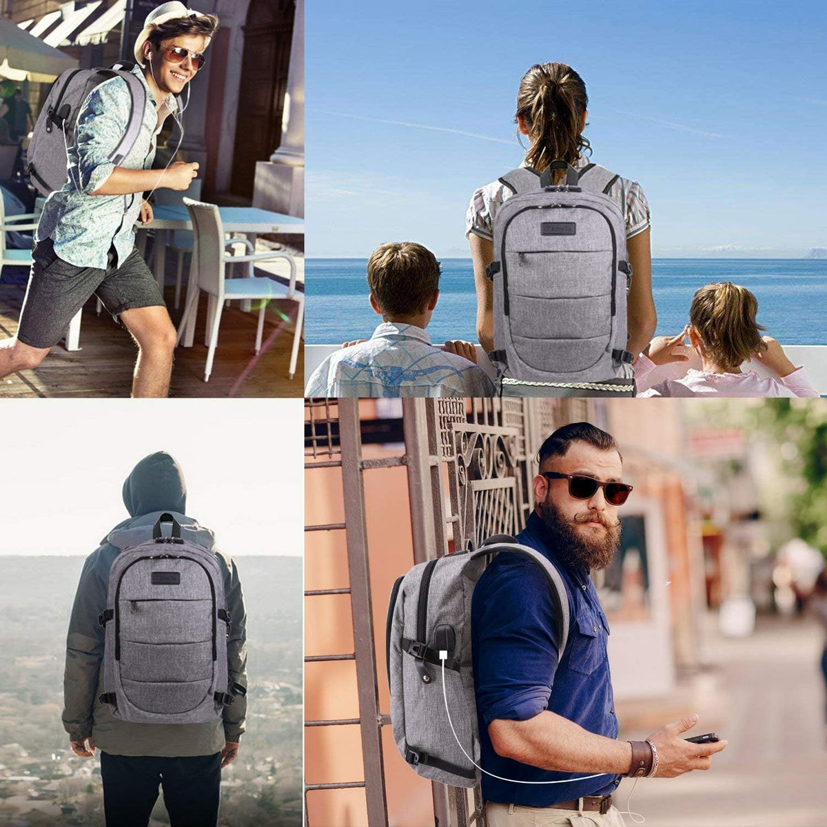 Anti-diefstal laptop reisrugzak met USB-poort