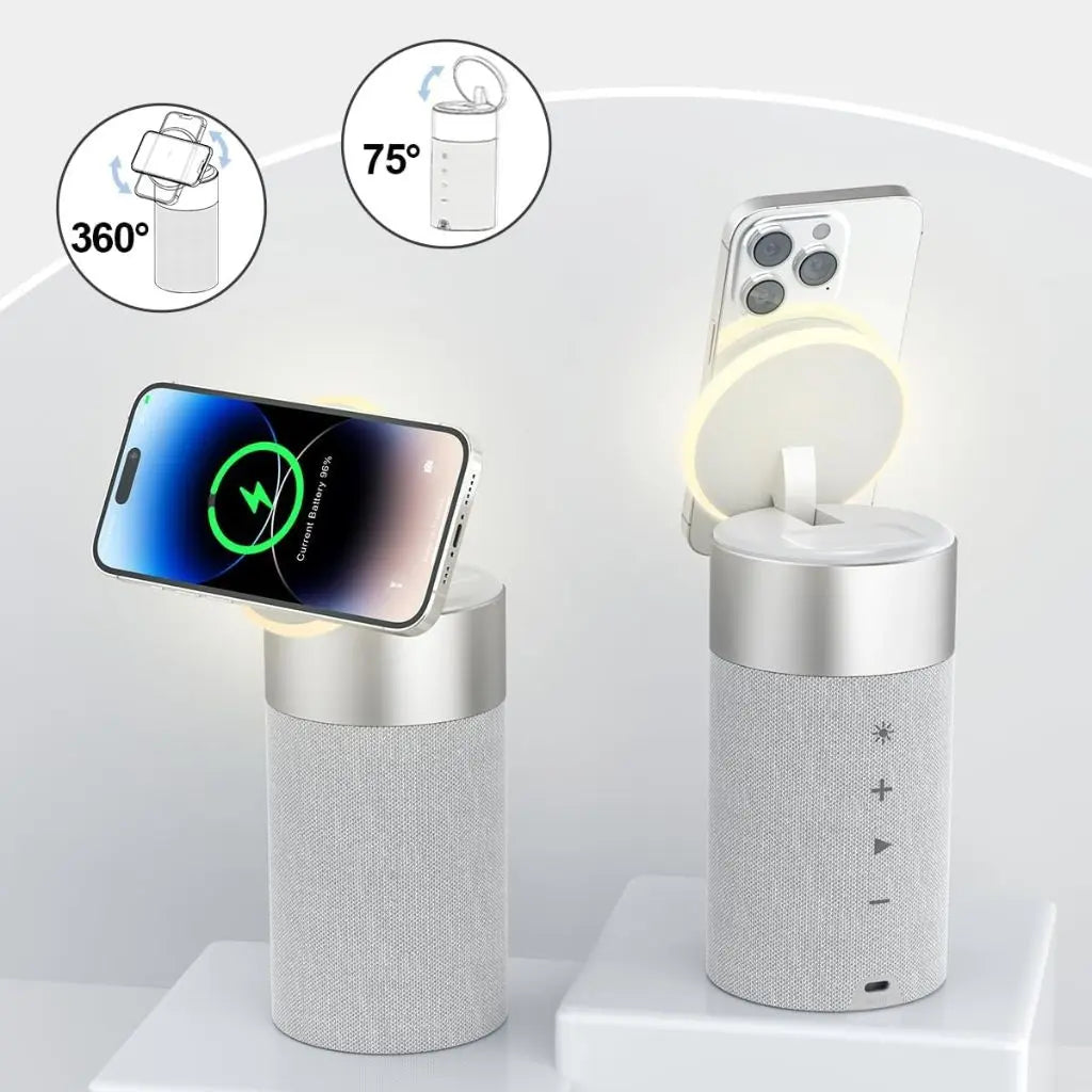 PowerAudio draadloze oplader met bluetooth speaker