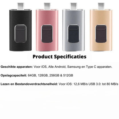 FlexiStore 4-in-1 universele USB-flashdrive