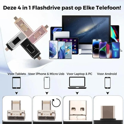 FlexiStore 4-in-1 universele USB-flashdrive
