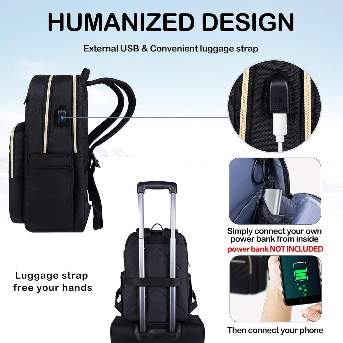 Rovik waterdichte laptop rugzak
