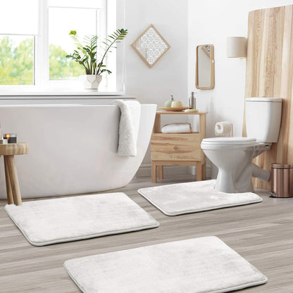 Fluwelen memory foam badmat set 3-delig