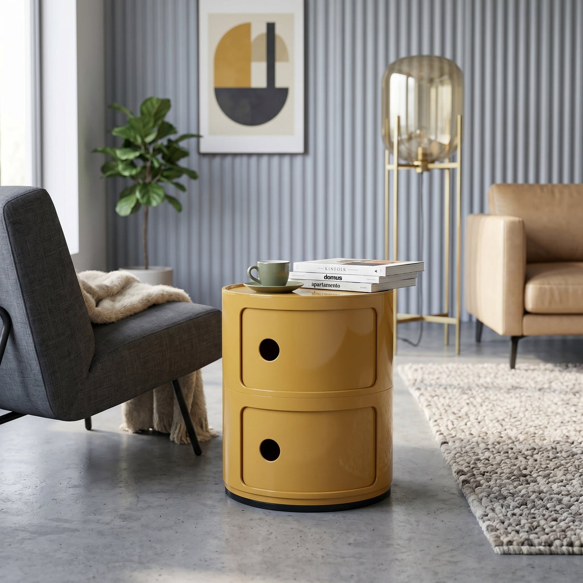 Ronde Kast met Draaiende Deurtjes